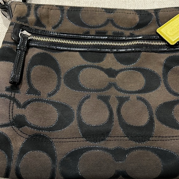 COACH Brown Poppy Metallic Tote 3 Coach Tags - Picture 2 of 10